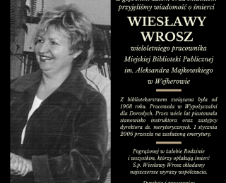 Zmarła Wiesława Wrosz - długoletni pracownik naszej biblioteki.