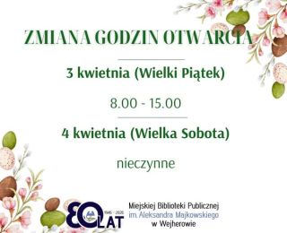 Zmiana godzin otwarcia